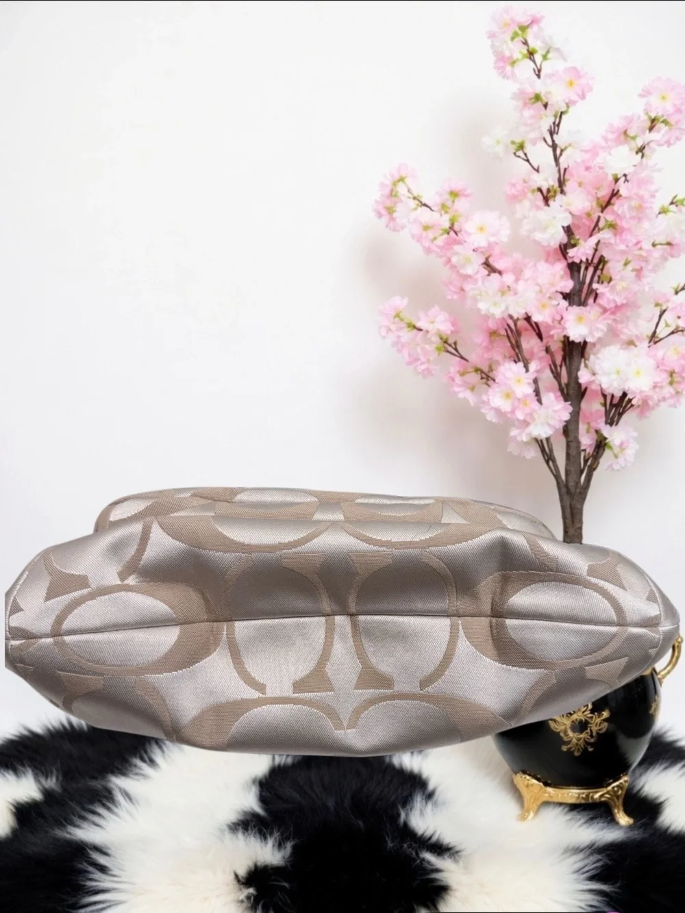 COACH KRISTIN SIGNATURE SATEEN HOBO
